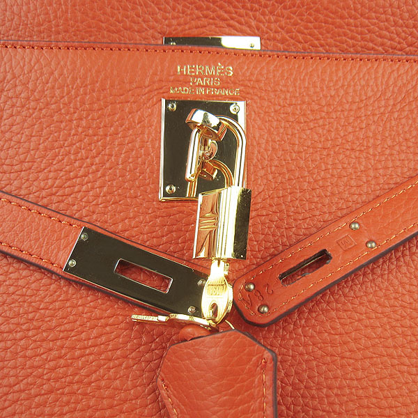 High Quality Hermes Kelly 35cm Togo Leather Bag Orange 6308